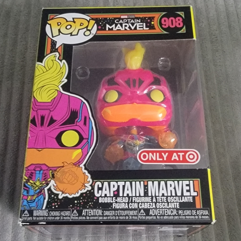 Funko Pop! Marvel Studios Captain Marvel Black Light Target Exclusive Figure #90
